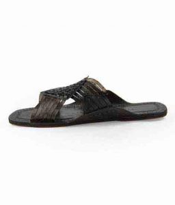 Awesome Black Six Laces Cross Kolhapuri Chappal For Men