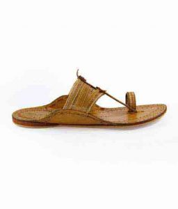 Authentic Kapshi Light Yellow Kolhapuri Chappal For Men