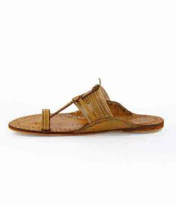 Authentic Kapshi Light Yellow Kolhapuri Chappal For Men