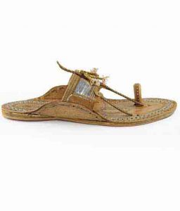 Engaging Artist’S Tan Color Silver Design Kolhapuri Chappal For Men