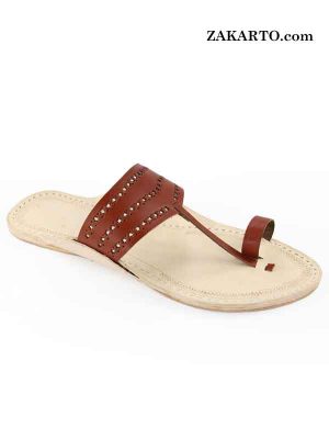 Lovely Triangular Radish Belt Kolhapuri Chappal For Men