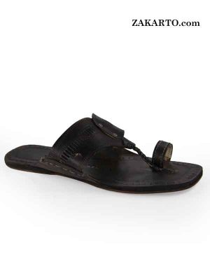 Nice-Looking Black Artist’S Kolhapuri Chappal For Men