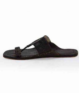 Nice-Looking Black Artist’S Kolhapuri Chappal For Men