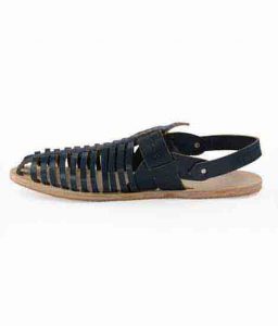 Wonderful Dull Blue Laces Kolhapuri Leather Shoe For Men