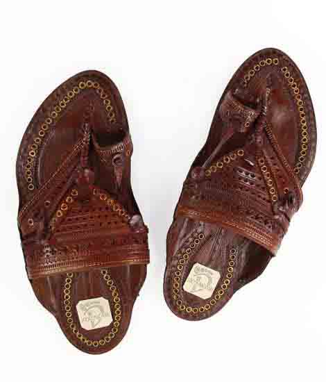 Remarkable Rad Brown Sound Making Kolhapuri Chappal For Men