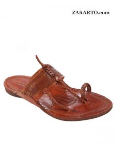 Unusual Tan Color Typical Kolhapuri Chappal For Men