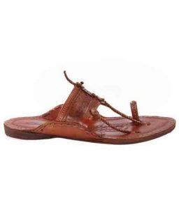 Unusual Tan Color Typical Kolhapuri Chappal For Men