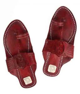 Gorgeous Cherry Red Kolhapuri Chappal For Men