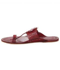 Gorgeous Cherry Red Kolhapuri Chappal For Men