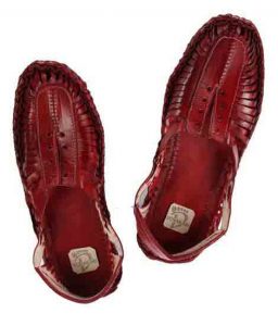 Gorgeous Cherry Red Kolhapuri Full Shoe