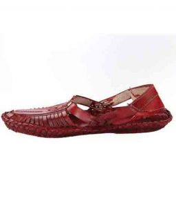 Gorgeous Cherry Red Kolhapuri Full Shoe