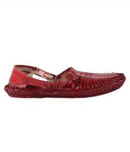 Gorgeous Cherry Red Kolhapuri Full Shoe