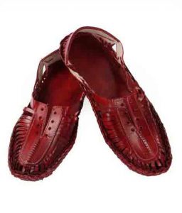 Gorgeous Cherry Red Kolhapuri Full Shoe