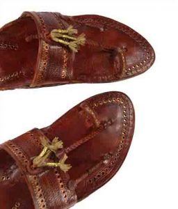 Admirable Cherry Red Traditional Kolhapuri Chappal For Men