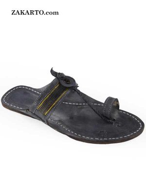 Amazing Grey Color Kolhapuri Chappal For Men