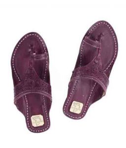 Outstanding Purple Punching Ladies Kolhapuri Chappal