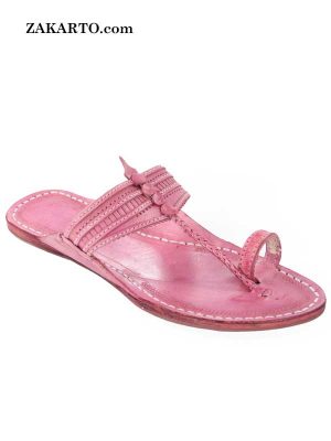 Superb Baby Pink Ladies Kolhapuri Chappal