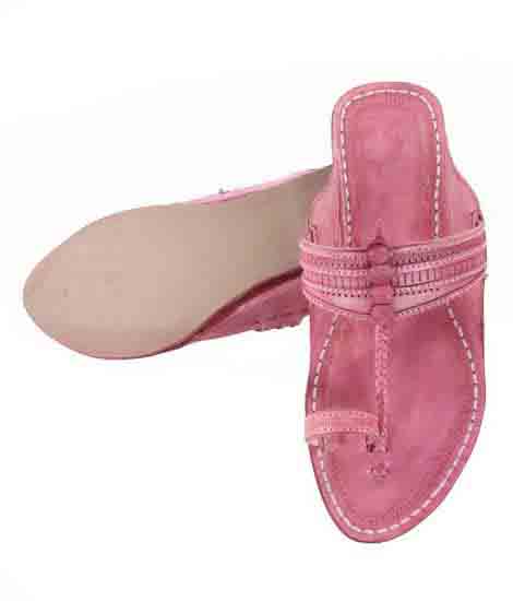 Superb Baby Pink Ladies Kolhapuri Chappal