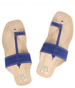 Outstanding Denim Blue Ladies Kolhapuri Chappal