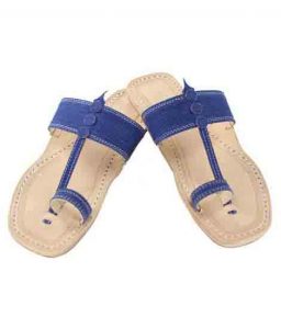 Outstanding Denim Blue Ladies Kolhapuri Chappal