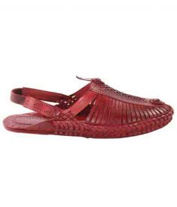 Wonderful Cherry Red Half Kolhapuri Shoe