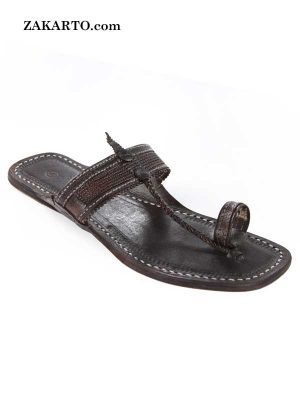 Impressive Dark Brown Women Kolhapuri Chappal