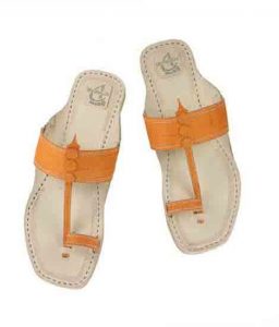 Stunning Orange Kolhapuri Ladies Chappal