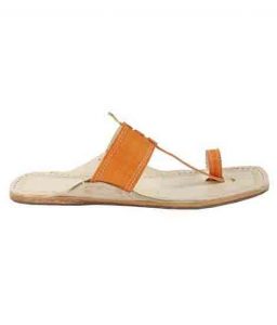 Stunning Orange Kolhapuri Ladies Chappal