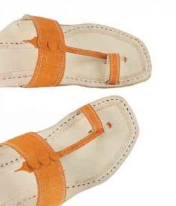 Stunning Orange Kolhapuri Ladies Chappal