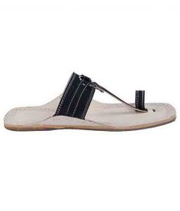 Superior Denim Black Men Kolhapuri Chappal