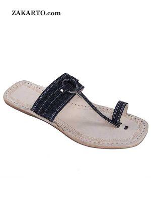 Lovely Looking Denim Grey Designers’ Kolhapuri Chappal For Men