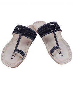 Lovely Looking Denim Grey Designers’ Kolhapuri Chappal For Men