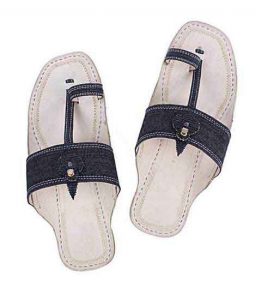 Unusual Denim Grey Designers’ Kolhapuri Chappal