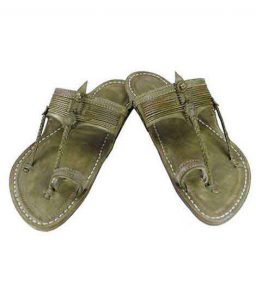 Trustworthy Seaweed Color Kolhapuri Chappal For Men