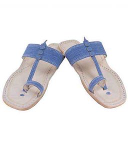 Stunning Denim Light Blue Kolhapuri Chappal For Men