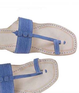 Stunning Denim Light Blue Kolhapuri Chappal For Men