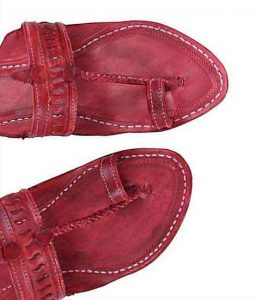 Gorgeous S Punching Cherry Red Kolhapuri Chappal For Men