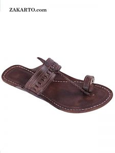 Nice-Looking S Punching Brown Kolhapuri Chappal For Men