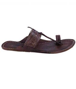 Nice-Looking S Punching Brown Kolhapuri Chappal For Men