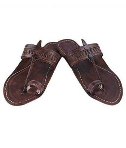 Nice-Looking S Punching Brown Kolhapuri Chappal For Men