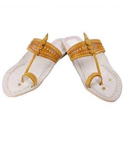 Beautiful Yellow Punching Upper Kolhapuri Chappal For Men