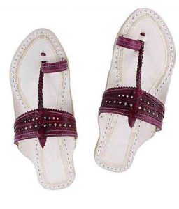 Beautiful Purple Upper Kolhapuri Chappal For Men