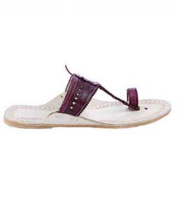 Beautiful Purple Upper Kolhapuri Chappal For Men