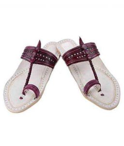 Beautiful Purple Upper Kolhapuri Chappal For Men