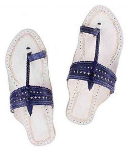 Good-Looking Dark Blue Upper Kolhapuri Chappal For Men