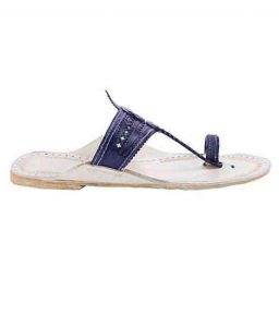 Good-Looking Dark Blue Upper Kolhapuri Chappal For Men