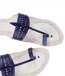 Good-Looking Dark Blue Upper Kolhapuri Chappal For Men