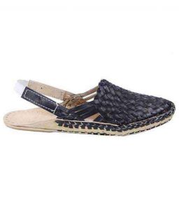 Pretty Black Back Strip Half Shoe For Men