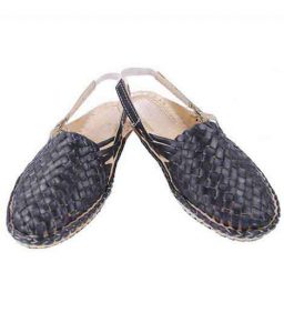 Pretty Black Back Strip Half Shoe For Men