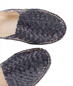 Pretty Black Back Strip Half Shoe For Men
